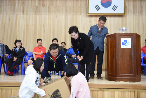 제4회 양구군협회장기 탁구대회 개회식 참석